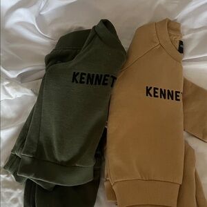 KENNETH Crewneck Sweatshirts — Olive Green & Camel